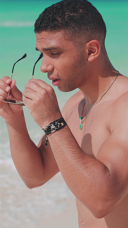 Double Stone Braided Necklace