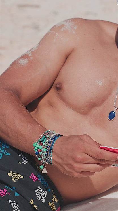 Double Stone Braided Necklace