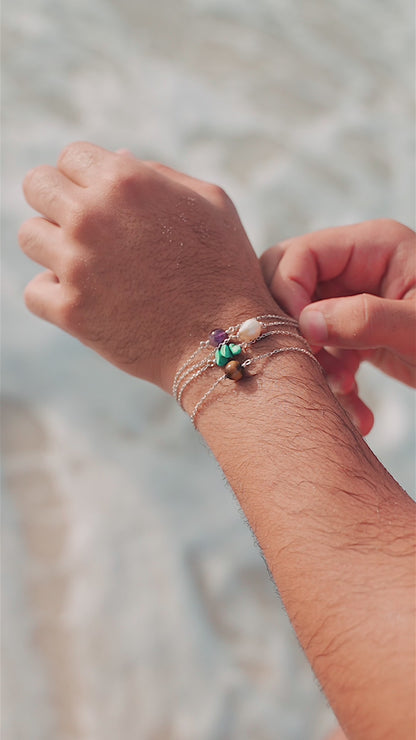 Single Stone Silver Bracelet